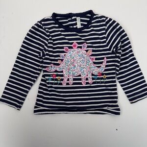 Jojo Mamen Bebe Dinosaur Striped Long Sleeve Shirt 18-24 Months